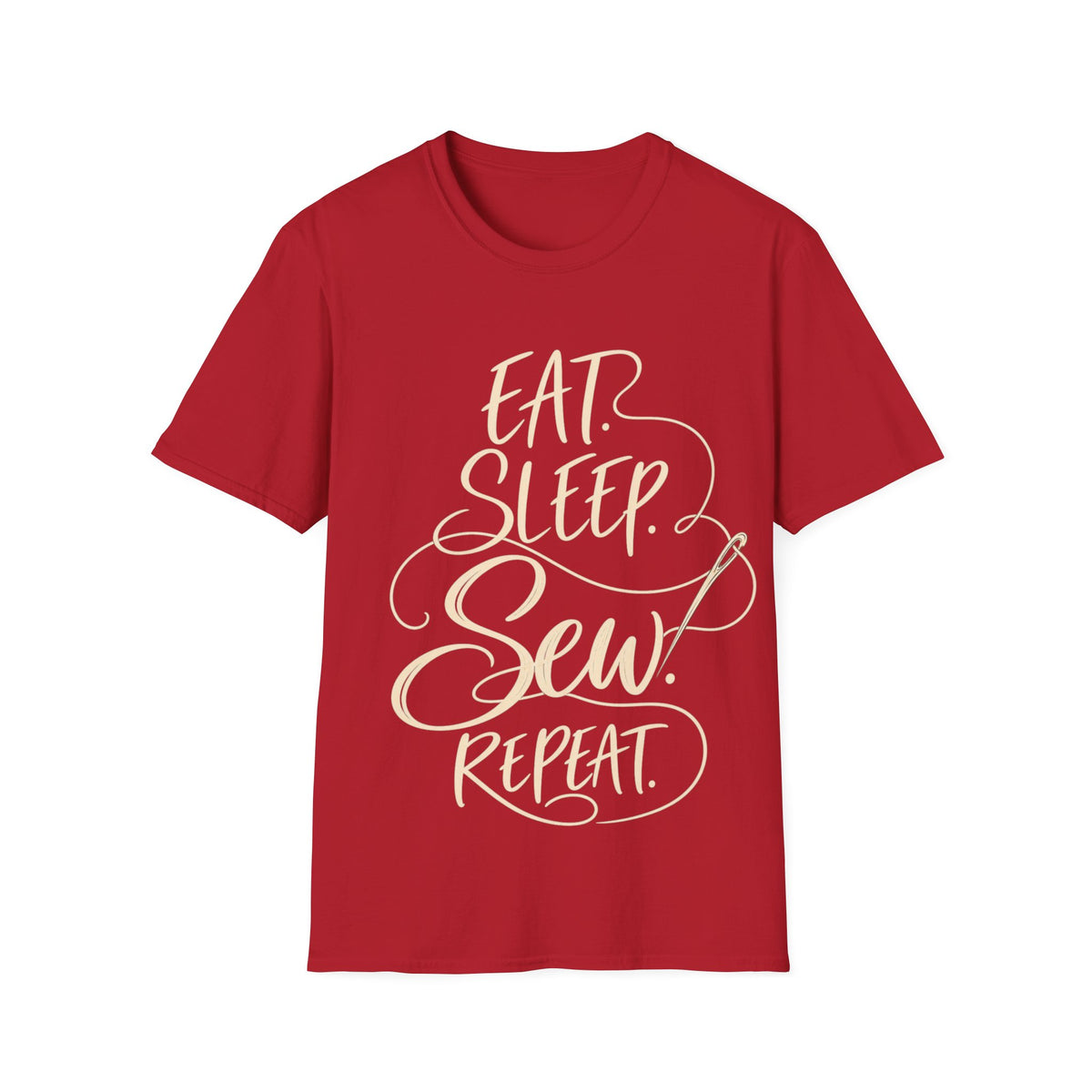 Eat Sleep Sew Repeat T-Shirt for Sewing Enthusiasts