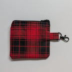 Red Plaid Keychain Wallet