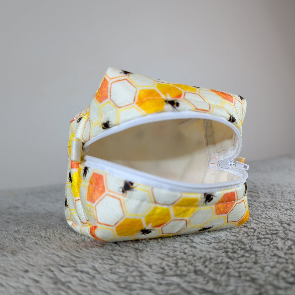 Hexagon Bees Tiny Boxy Bag