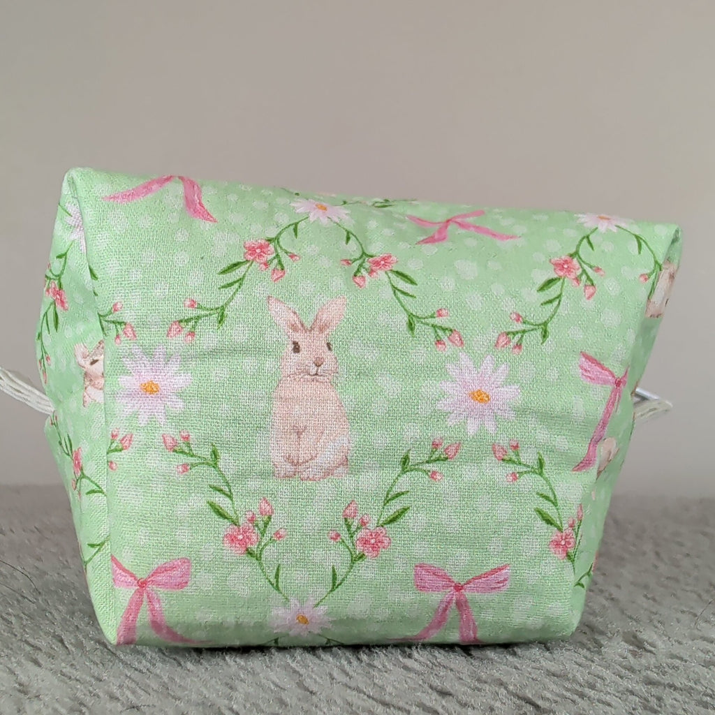 Green Easter Bunny Floral Tiny Boxy Bag