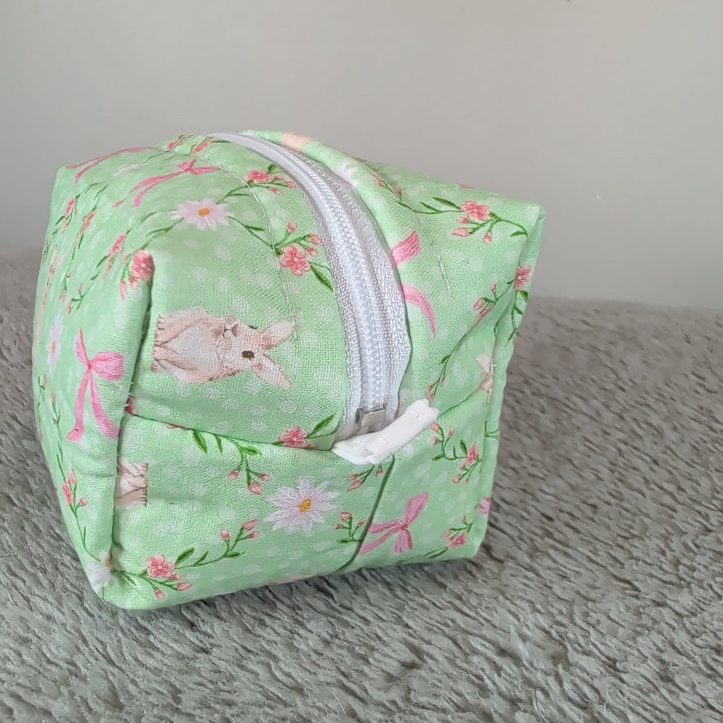 Green Easter Bunny Floral Tiny Boxy Bag