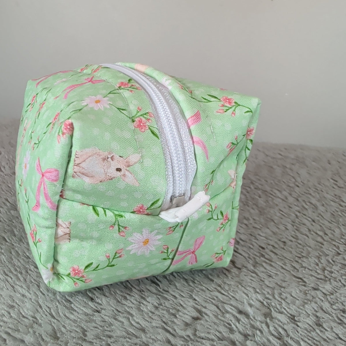 Green Easter Bunny Floral Tiny Boxy Bag