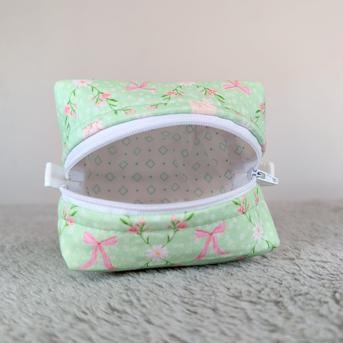 Green Easter Bunny Floral Tiny Boxy Bag