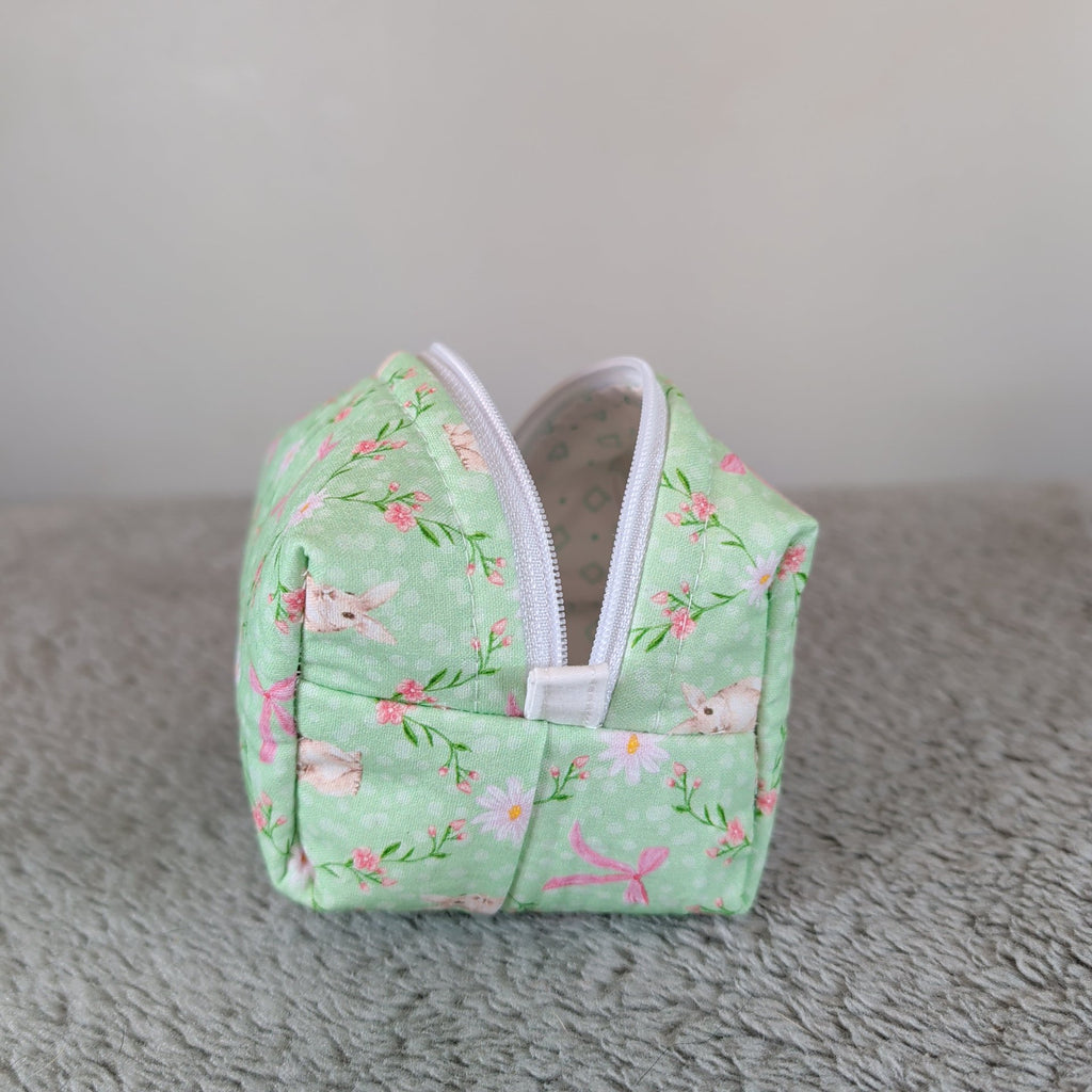 Green Easter Bunny Floral Tiny Boxy Bag