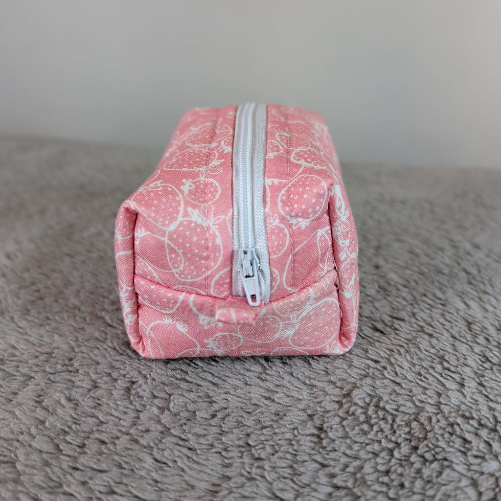 Pink Strawberries Tiny Boxy Bag