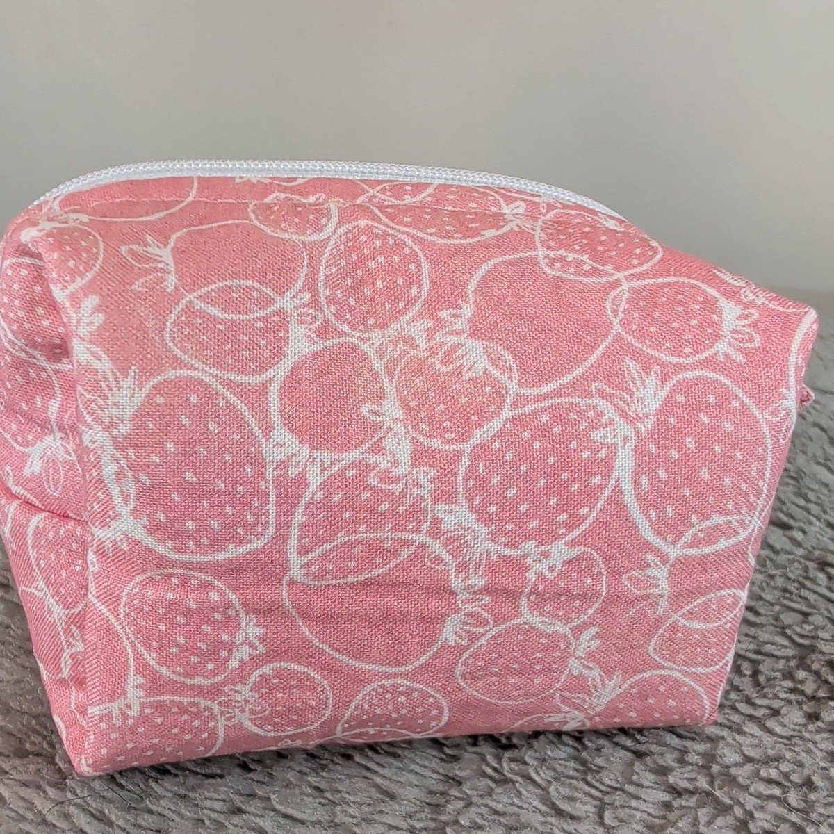 Pink Strawberries Tiny Boxy Bag