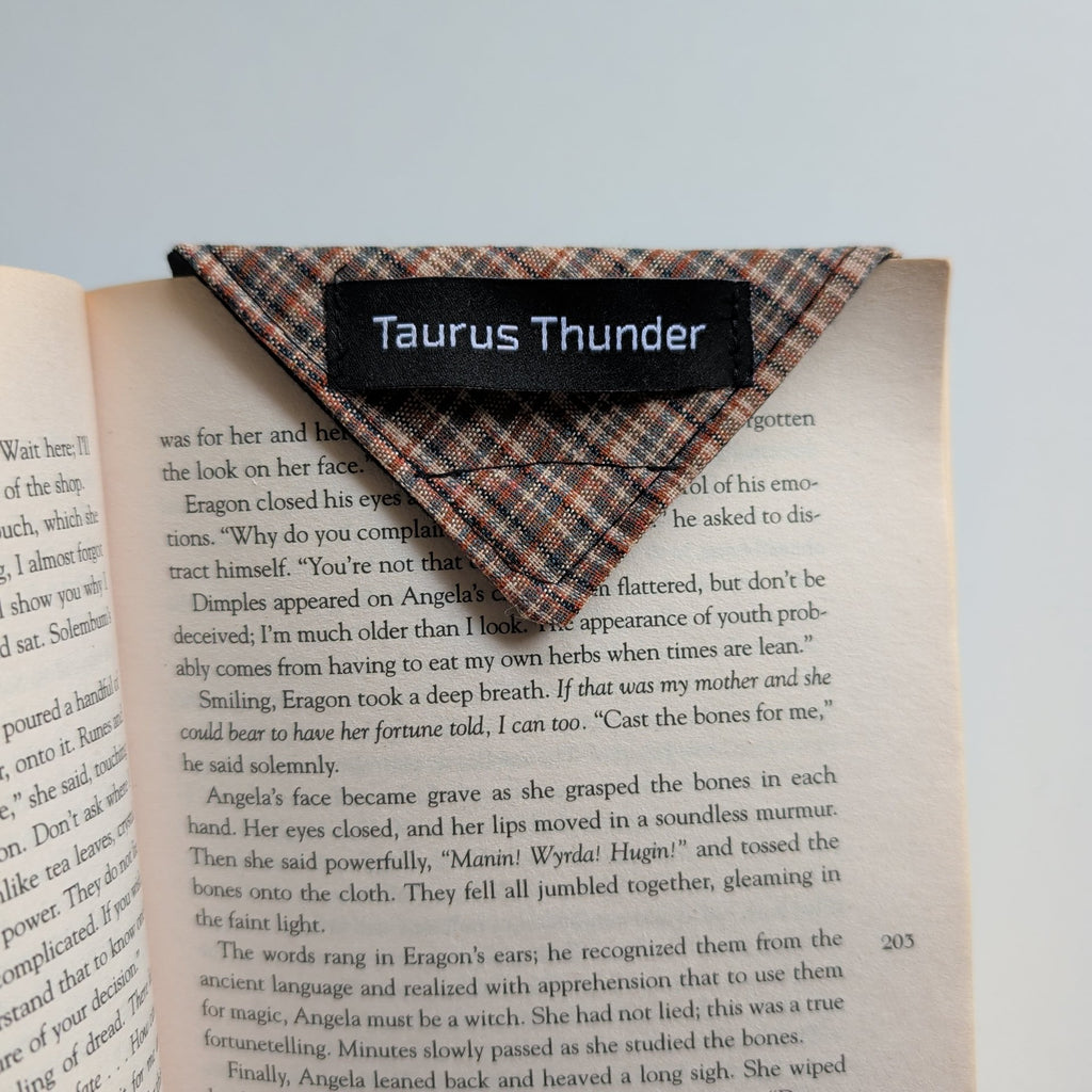 Neutral Plaid Magnet Bookmark