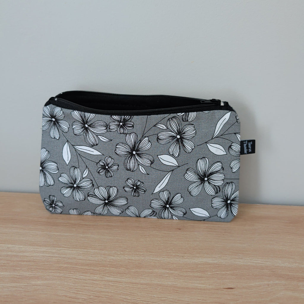 Grey Florals Pencil Case