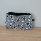Grey Florals Pencil Case