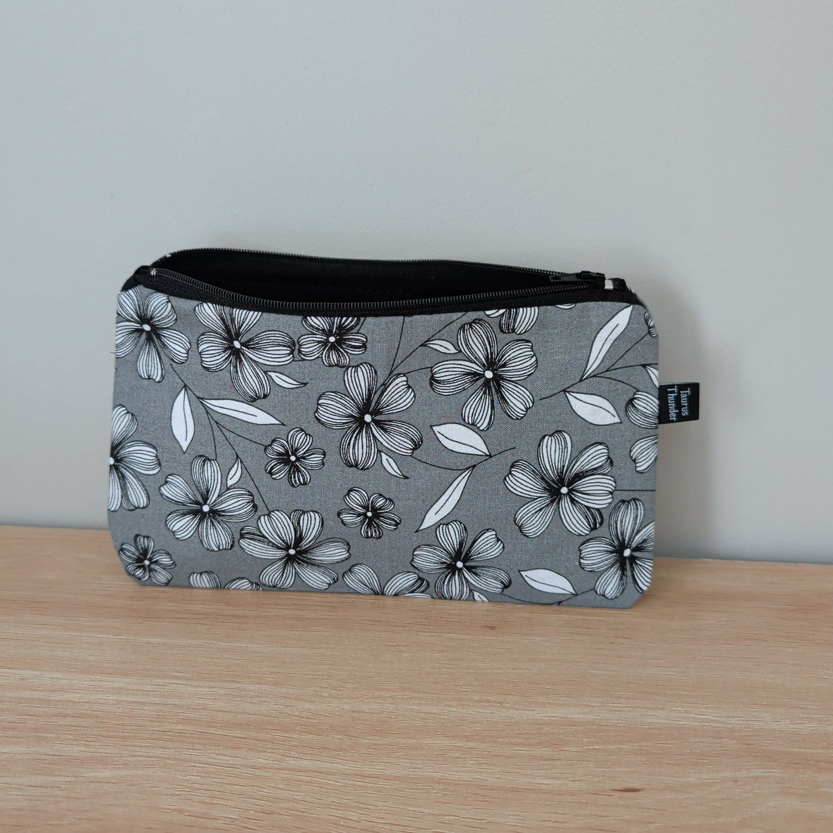 Grey Florals Pencil Case