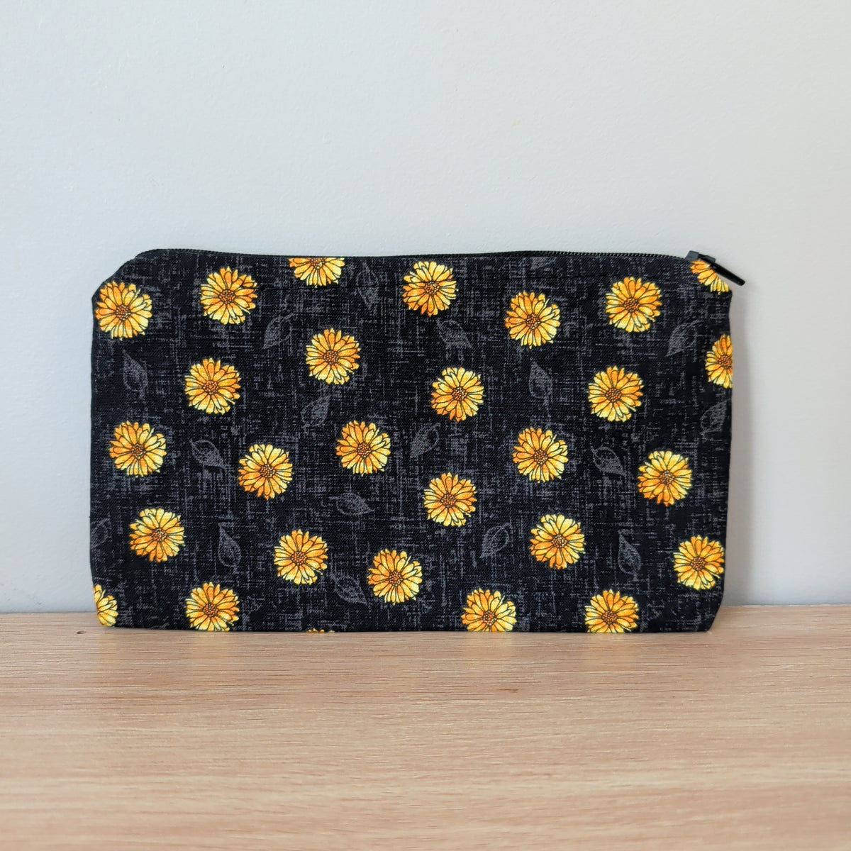 Black & Yellow Flower Pencil Case