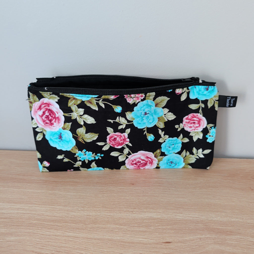 Blue & Pink Roses Pencil Case