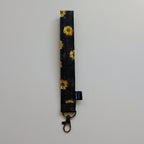 Black & Yellow Flowers Wristlet