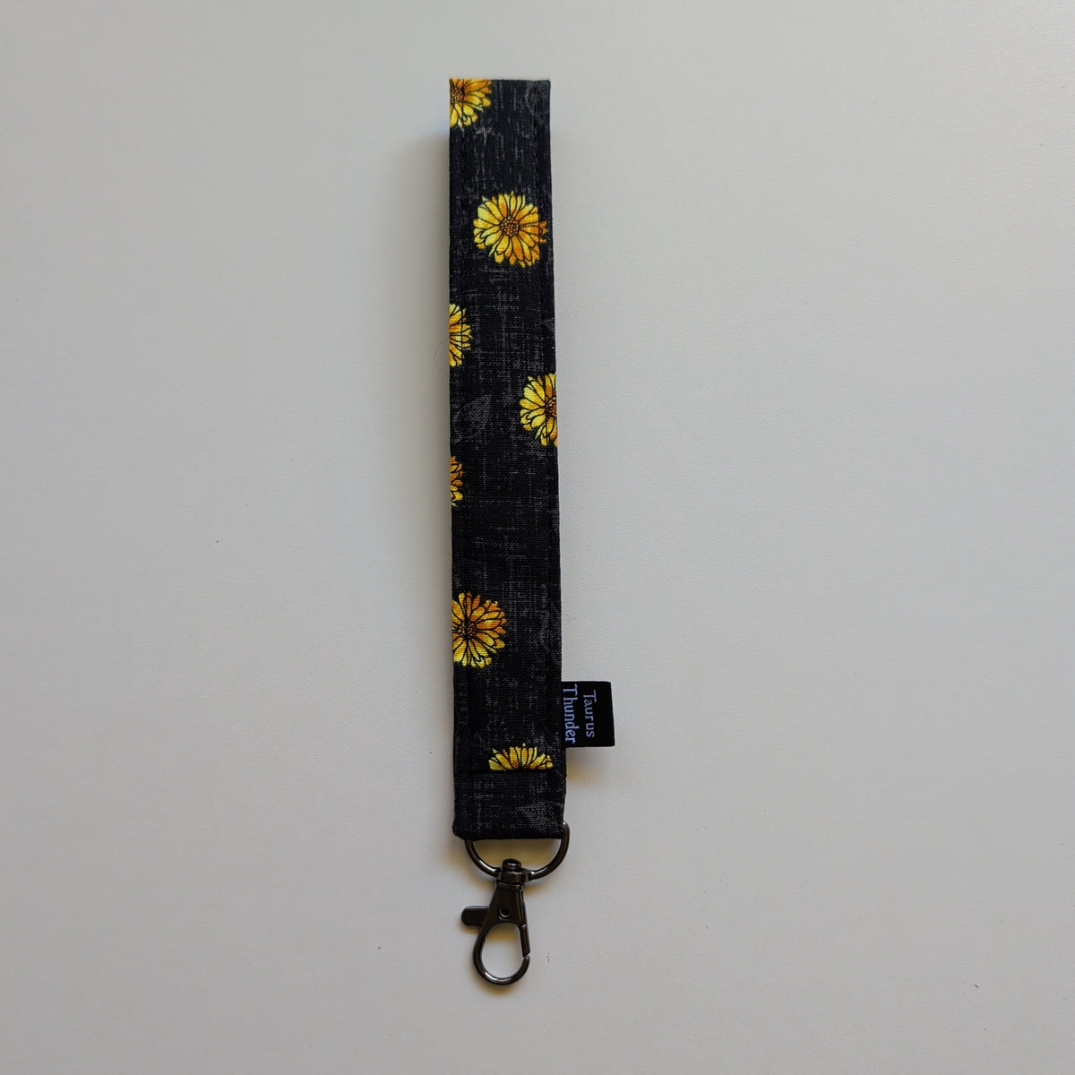 Black & Yellow Flowers Wristlet