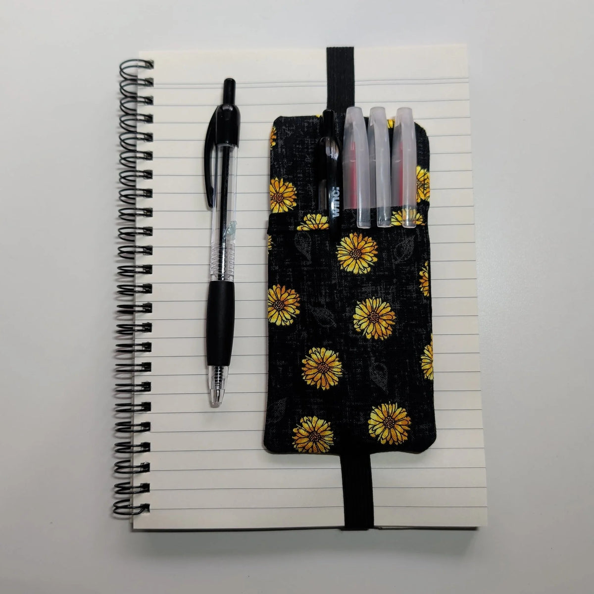 Black & Yellow Floral Bookmark Pen Holder